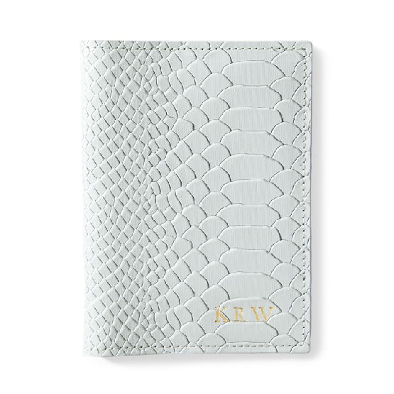 Embossed leather passport case